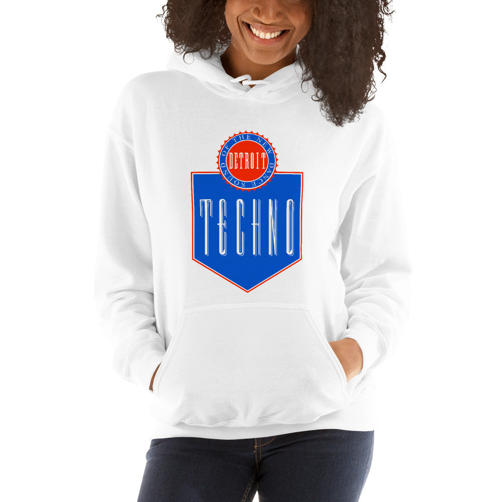 Transmat Records Hoodie - Detroit Techno Derrick May EDM - Black Unisex Crew Neck