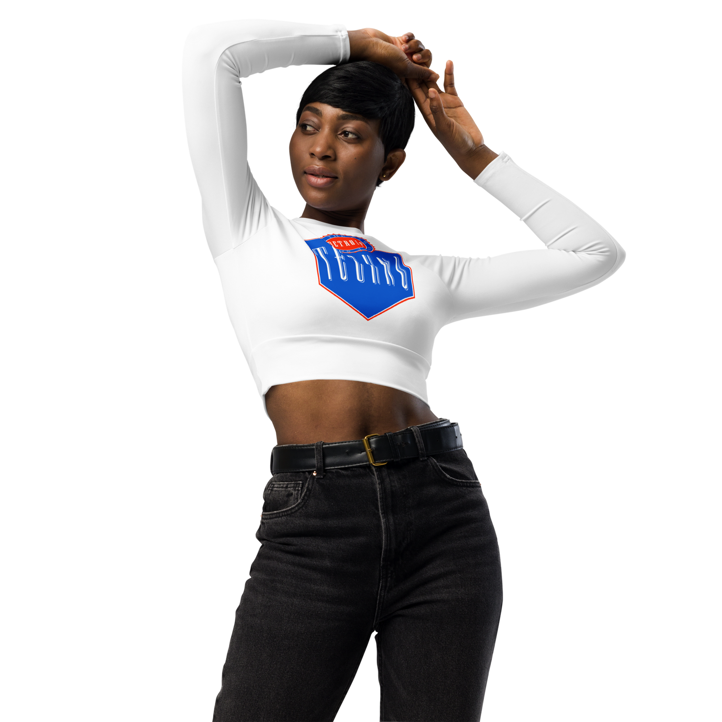 TRANSMAT OFFICIAL Detroit Techno Recycled long-sleeve crop top