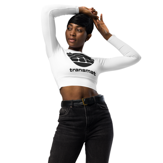 TRANSMAT OFFICIAL Classic Logo Recycled long-sleeve crop top