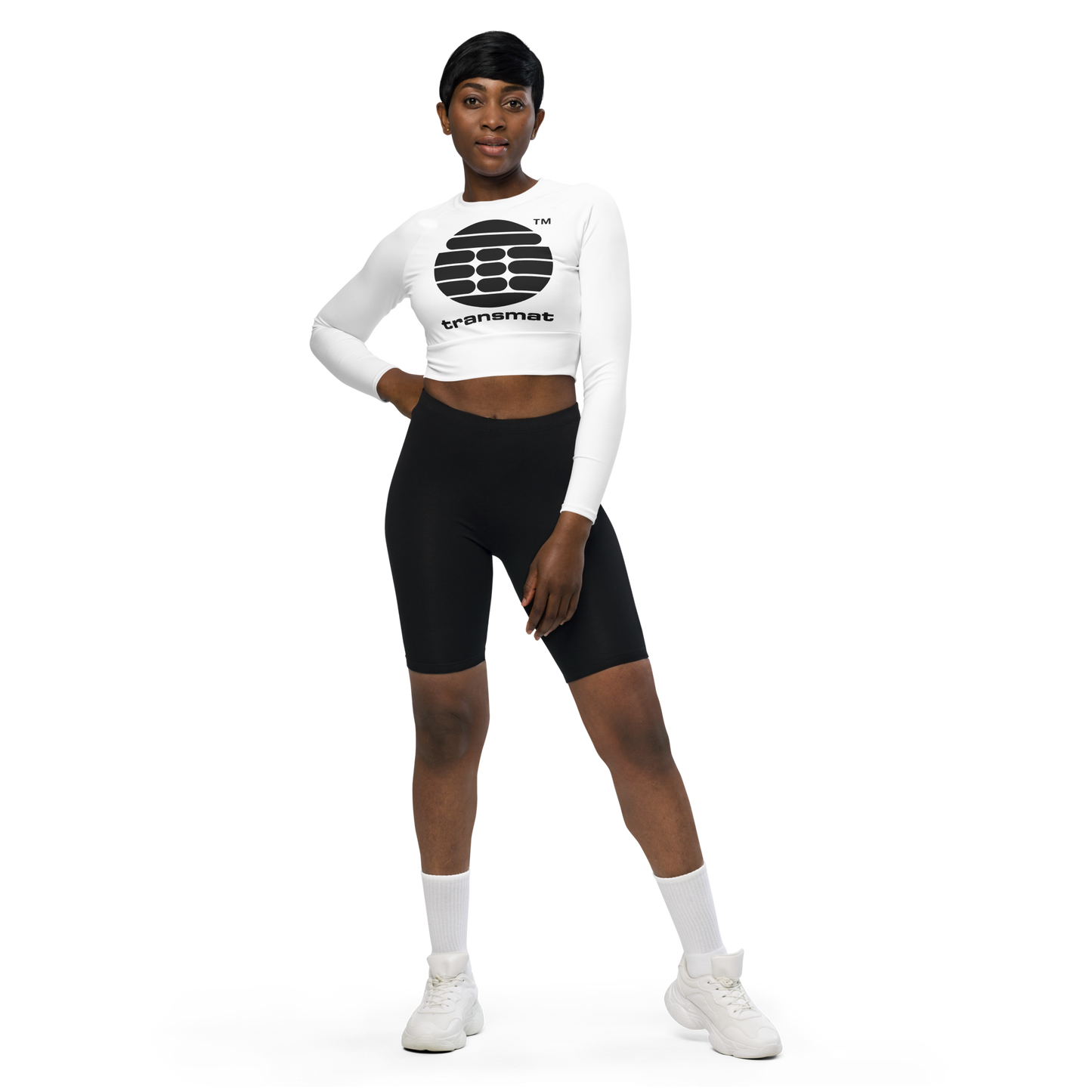 TRANSMAT OFFICIAL Classic Logo Recycled long-sleeve crop top