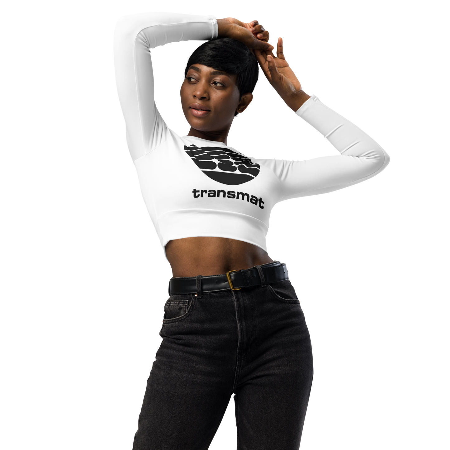 TRANSMAT OFFICIAL Classic Logo Recycled long-sleeve crop top